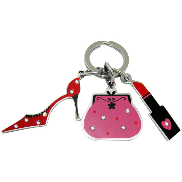 Custom metal enamel key chain hook for girls