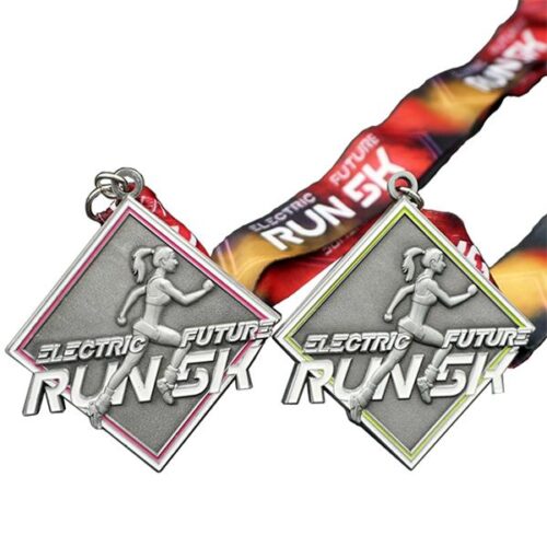 Custom metal medals with antique plating for race