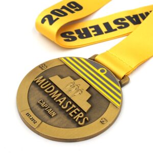 Custom antique gold Marathon medals