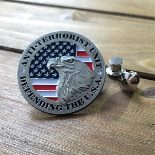 Custom American flag lapel pin eagle metal pin badge making