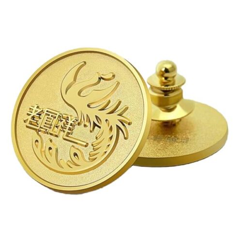 Custom logo metal engraved gold pin