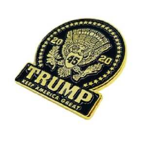 Metal lapel pin Custom 2020 soft enamel Trump plate