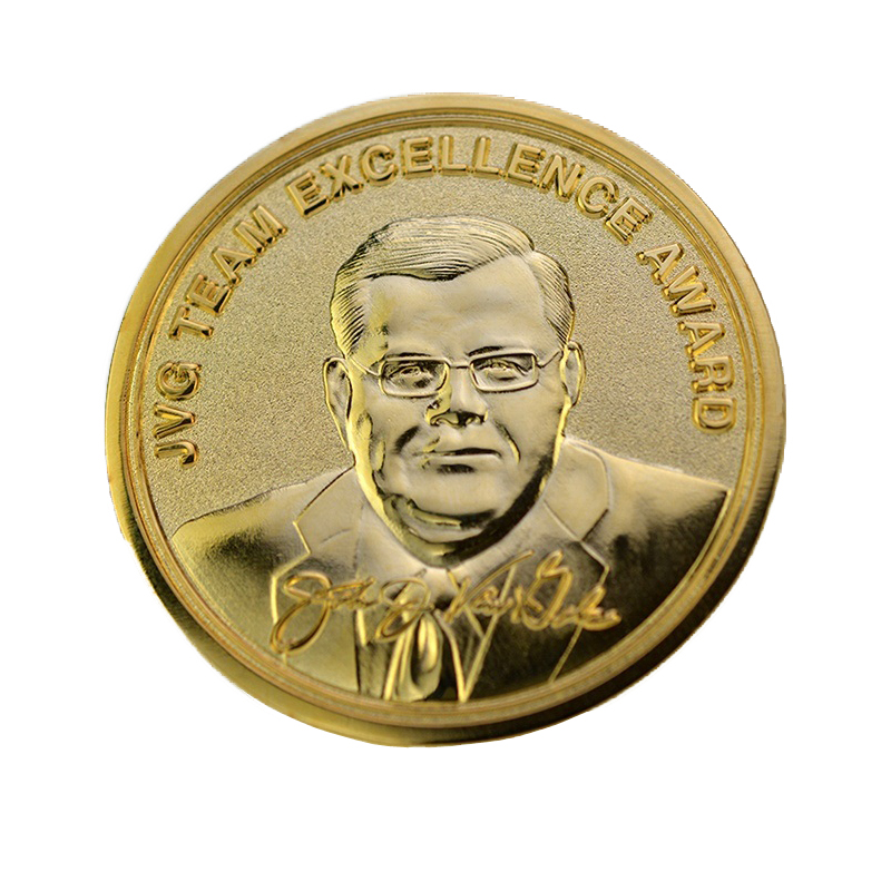 Custom engraved gold metal 3D people souvenir coin