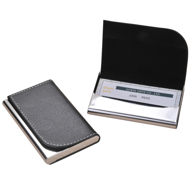 PU name card holder with black leather