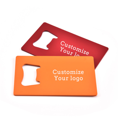 Credit card bottle opener with custom logo