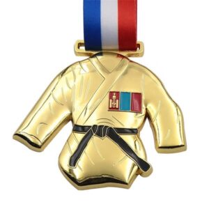 Custom matt gold 3D taekwondo medal