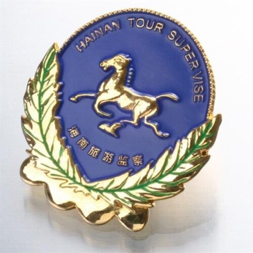 Custom pin 3D engraved with enamel logo