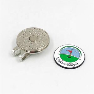 Magnetic golf hat clip with custom ball marker