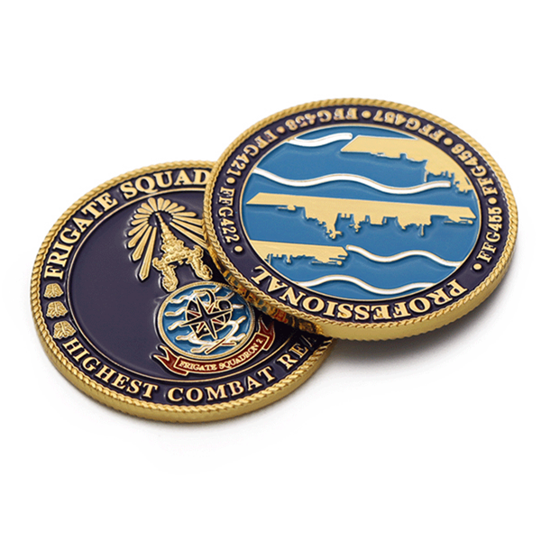 Custom souvenir enamel 3D metal gold Navy coin