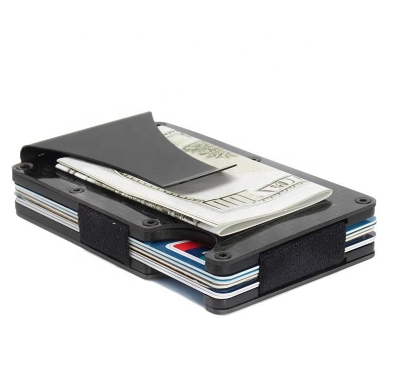 Promotional Credit card holder with carbon fiber wallet money clip