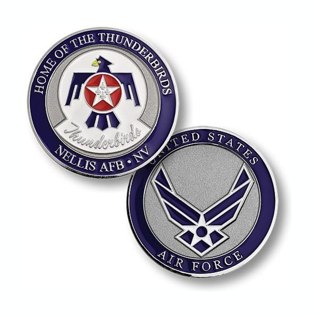 Custom souvenir engraved metal enamel air force bon coin