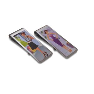 Stainless steel money clip with full color logo printing