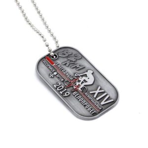 Old dog tag necklace with personalized logo
