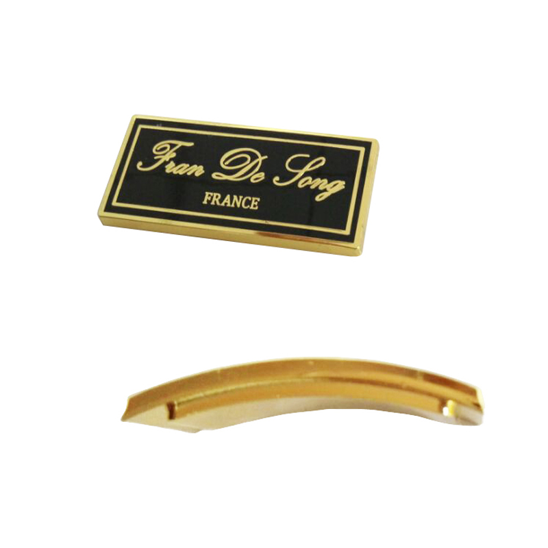 Custom Arc shape enamel Self-Adhesive gold metal plates