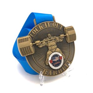 Metal medallions for custom weightlifting events