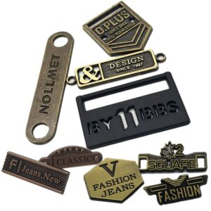 Brand Name Logo plate Metal wholesale clothing labels