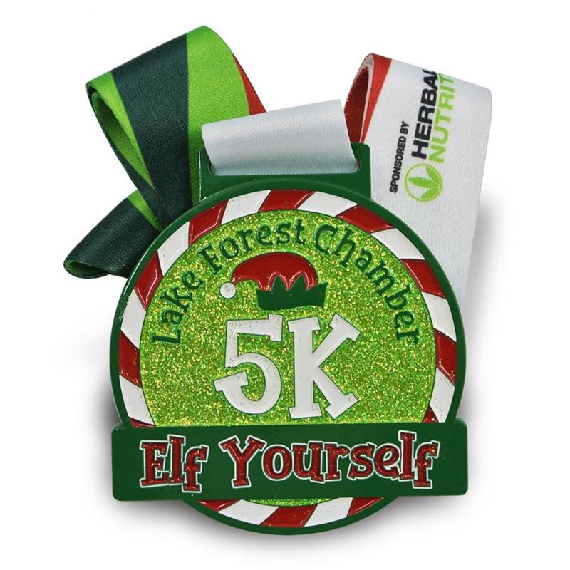 Runners life Santa 5K Christmas race medals