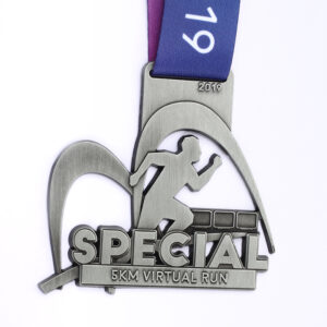 Custom engraved metal 5KM virtual run medal