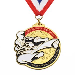 Custom gold metal taekwondo medals