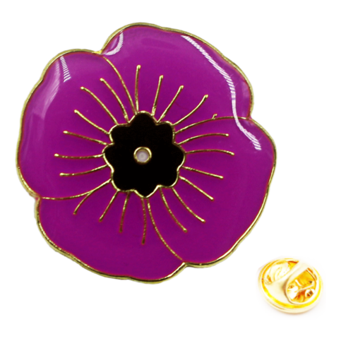 Custom metal soft enamel flower doming badge