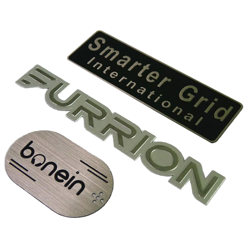 Custom Self Adhesive Oval Shape Aluminium Nameplates