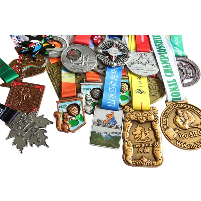 Custom sport metal medals with ribbons