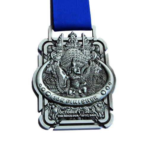 10K finisher custom metal 3D medal with ribbon