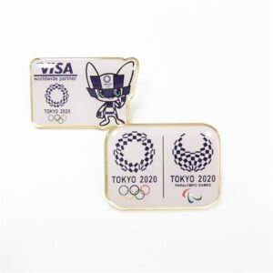Custom Tokyo Olympic epoxy printing brass gold badge