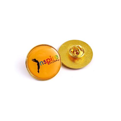 Custom gold metal printing cheap gold badge