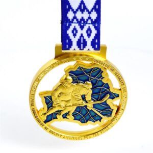 Gold metal Hockey transparent enamel medal