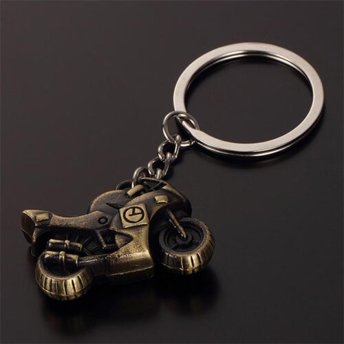 Antique gold color 3D metal motorcycle keychain