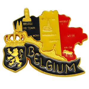 Belgiem map custom metal enamel fridge magnet
