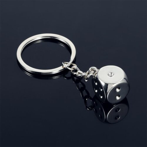 Creative premium casting metal dice key chain