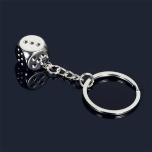 Creative premium casting metal dice keychain