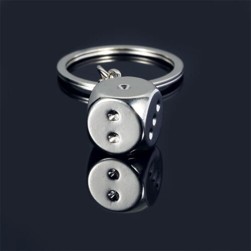 Premium casting metal dice key chain