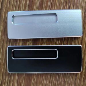 Blank Black and Silver color name badge
